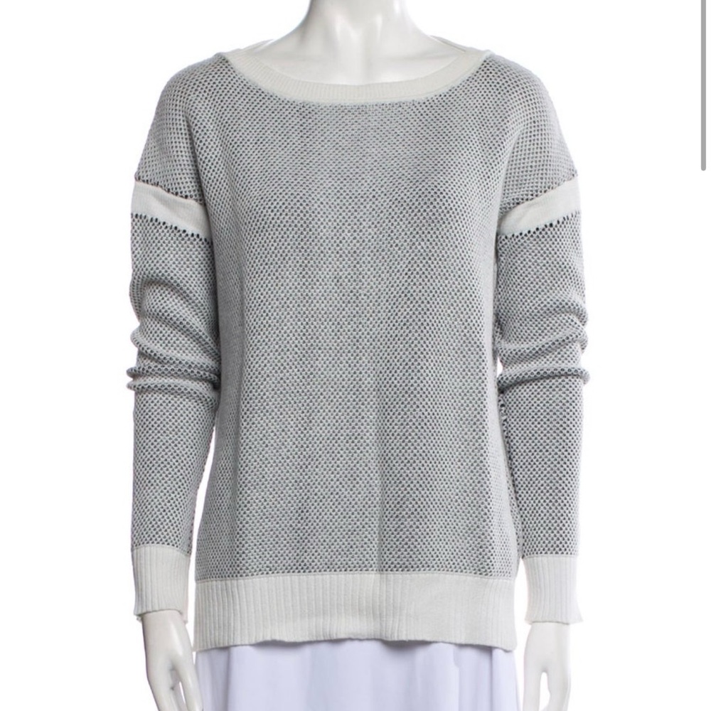Vince Bateau Neckline Monochrome Knit Sweater size Medium